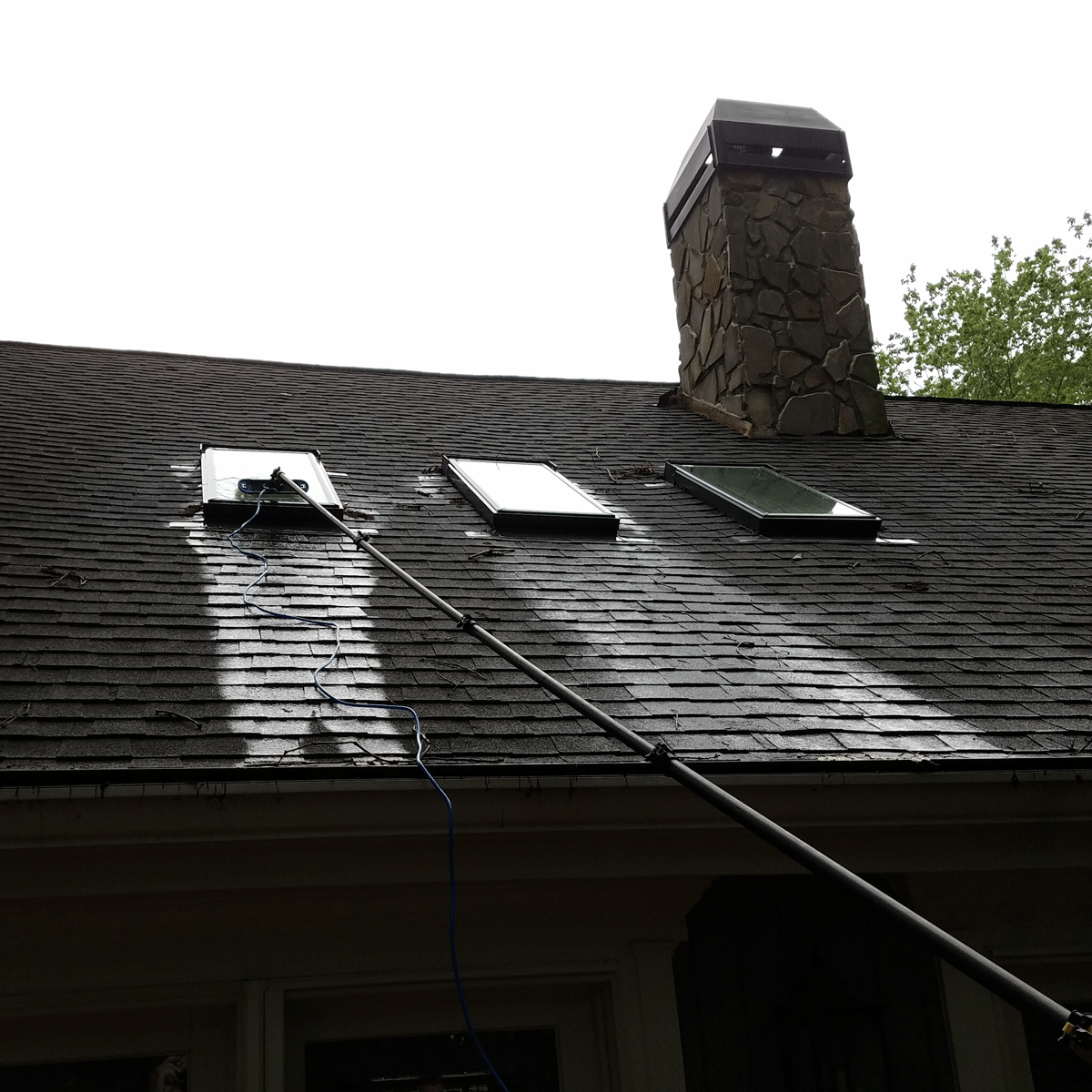 Skylight window cleaning